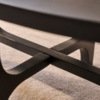 Jade 100cm Oval Coffee Table - Jet Black Mango Wood - Tasty Coffee Tables
