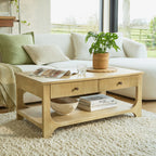 Jade Chalked Mango Wood Rectangular Coffee Table - Tasty Coffee Tables