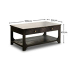 Jade Jet Black Mango Wood Rectangular Coffee Table - Tasty Coffee Tables