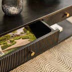 Jade Jet Black Mango Wood Rectangular Coffee Table - Tasty Coffee Tables