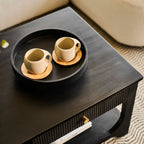 Jade Jet Black Mango Wood Rectangular Coffee Table - Tasty Coffee Tables