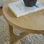 Jade Chalked Mango Wood Round Coffee Table - Tasty Coffee Tables