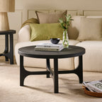 Jade Jet Black Mango Wood Round Coffee Table - Tasty Coffee Tables