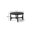 Jade Jet Black Mango Wood Round Coffee Table - Tasty Coffee Tables