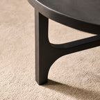 Jade Jet Black Mango Wood Round Coffee Table - Tasty Coffee Tables