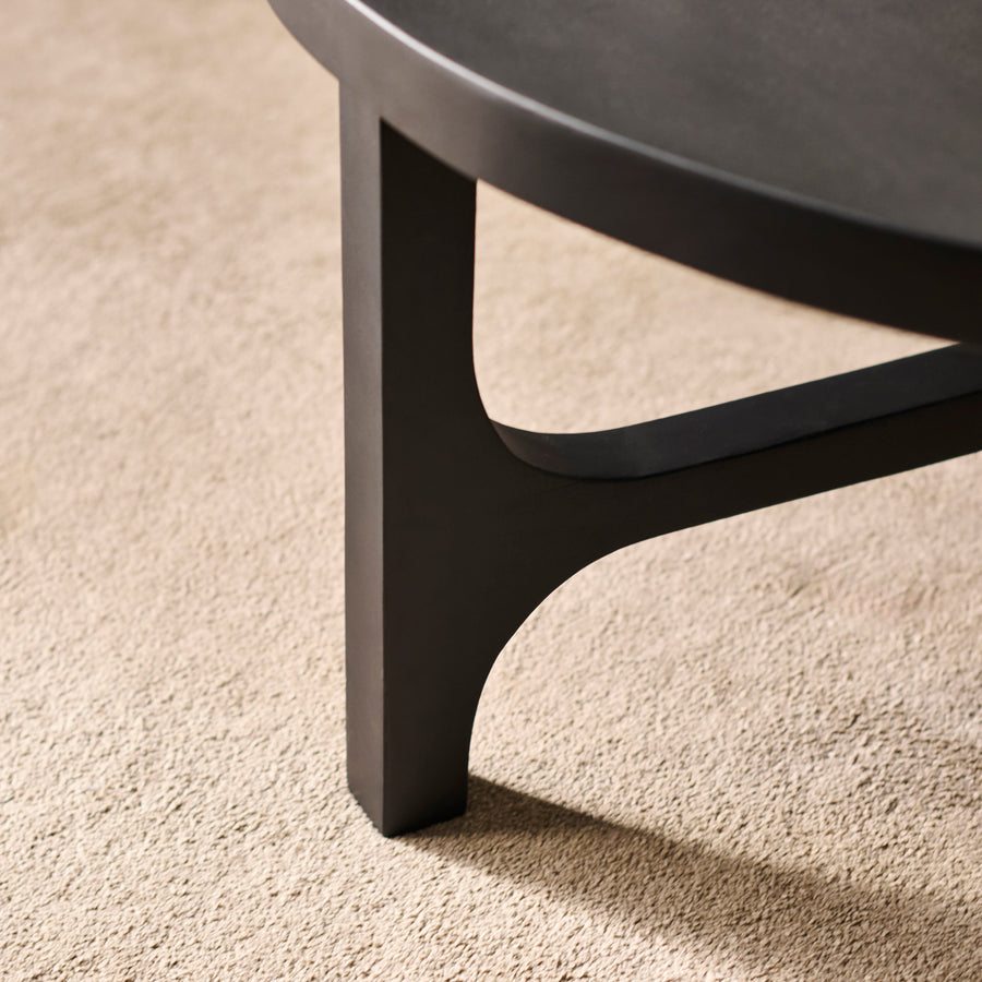 Jade Jet Black Mango Wood Round Coffee Table - Tasty Coffee Tables