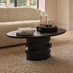 Adam 100cm Oval Jet Black Mango Wood Coffee Table - Tasty Coffee Tables