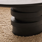 Adam 100cm Oval Jet Black Mango Wood Coffee Table - Tasty Coffee Tables