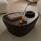 Alder 107cm Coffee Brown Mango Wood Freeform Coffee Table - Tasty Coffee Tables