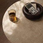Sorrell 75cm Round Coffee Table - Coffee Brown Mango Wood & Lady Grey Marble - Tasty Coffee Tables
