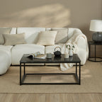 Nara Black Marble Coffee Table - Black Frame - Tasty Coffee Tables