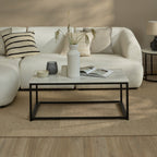 Nara White Marble Coffee Table - Black Frame - Tasty Coffee Tables