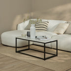 Nara White Marble Coffee Table - Black Frame - Tasty Coffee Tables