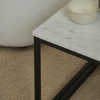 Nara White Marble Coffee Table - Black Frame - Tasty Coffee Tables