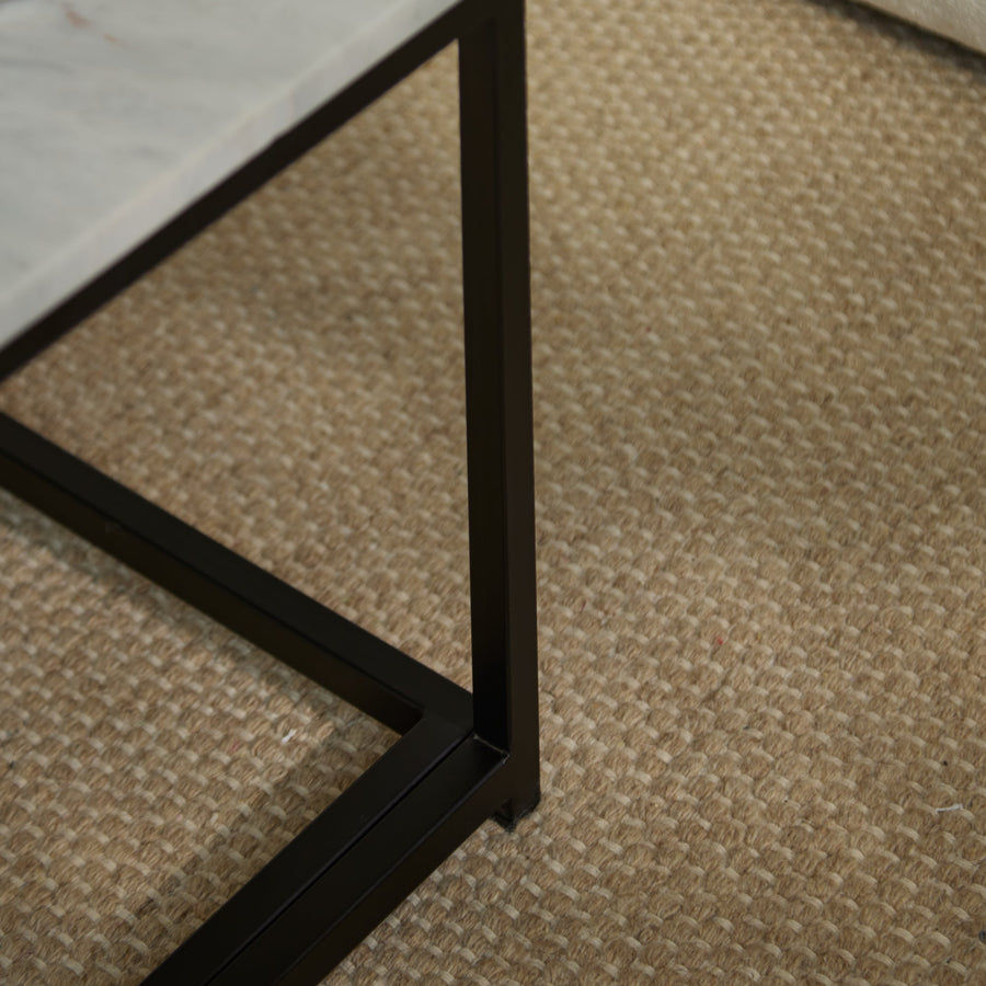Nara White Marble Coffee Table - Black Frame - Tasty Coffee Tables