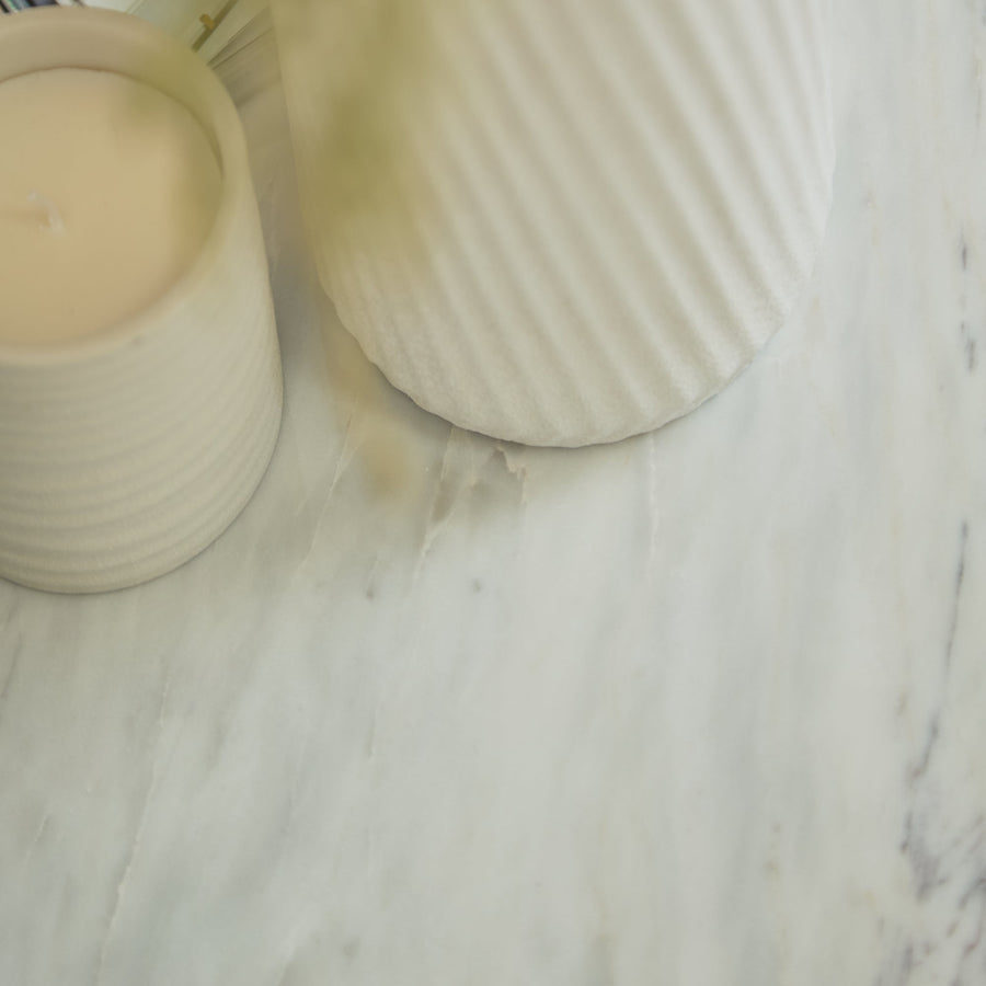 Nara White Marble Coffee Table - Black Frame - Tasty Coffee Tables