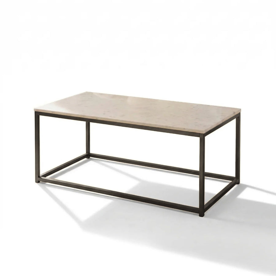 Nara White Marble Coffee Table - Black Frame - Tasty Coffee Tables