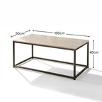 Nara White Marble Coffee Table - Black Frame - Tasty Coffee Tables