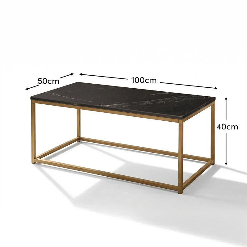 Nara Black Marble Coffee Table - Gold Frame - Tasty Coffee Tables