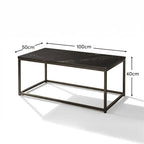 Nara Black Marble Coffee Table - Black Frame - Tasty Coffee Tables