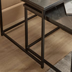 Nara Black Marble Square Nest of Tables - Black Frame - Tasty Coffee Tables