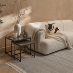 Nara Black Marble Square Nest of Tables - Black Frame - Tasty Coffee Tables