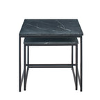 Nara Black Marble Square Nest of Tables - Black Frame - Tasty Coffee Tables