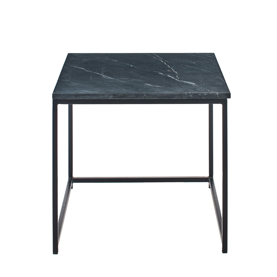 Nara Black Marble Square Nest of Tables - Black Frame - Tasty Coffee Tables