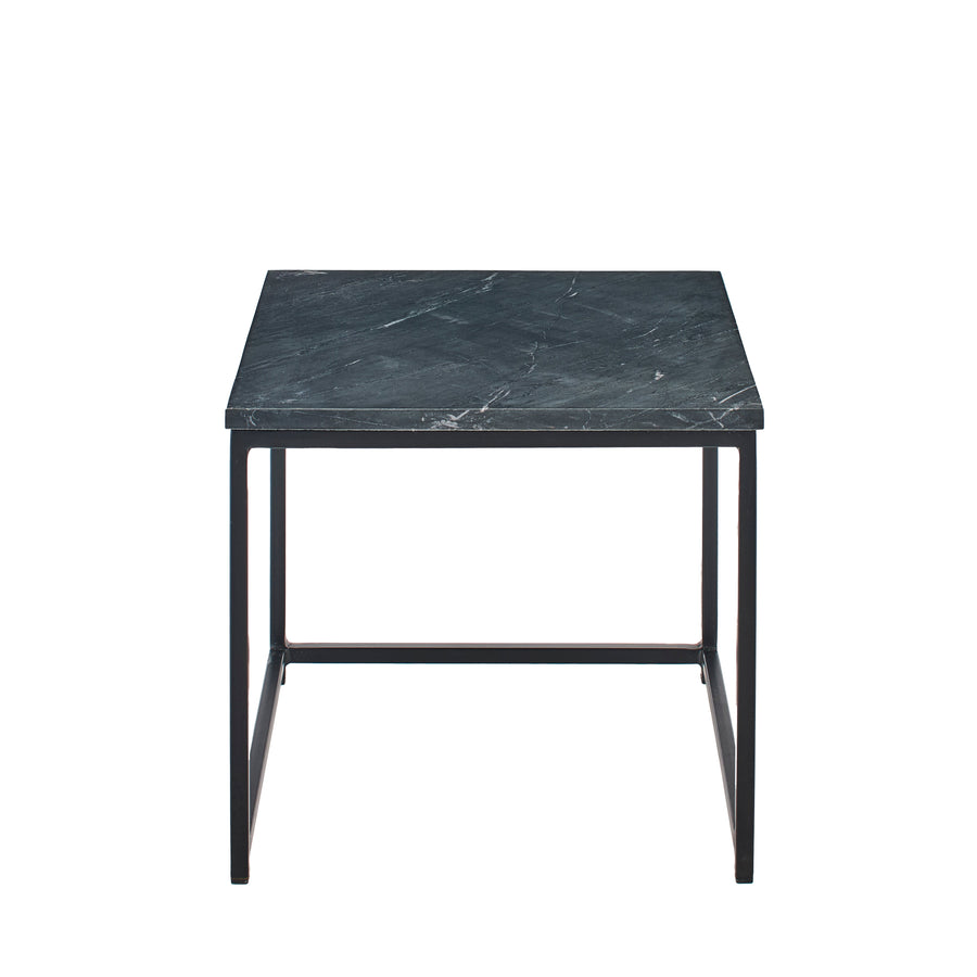 Nara Black Marble Square Nest of Tables - Black Frame - Tasty Coffee Tables
