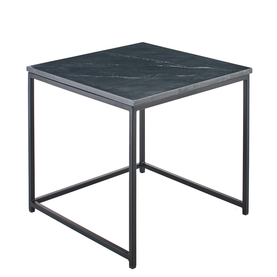 Nara Black Marble Square Nest of Tables - Black Frame - Tasty Coffee Tables
