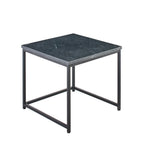 Nara Black Marble Square Nest of Tables - Black Frame - Tasty Coffee Tables