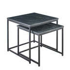 Nara Black Marble Square Nest of Tables - Black Frame - Tasty Coffee Tables
