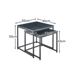 Nara Black Marble Square Nest of Tables - Black Frame - Tasty Coffee Tables