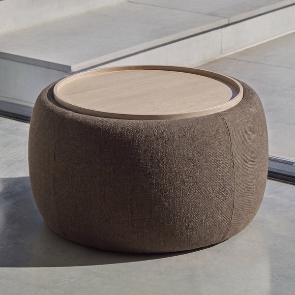 Nathalia 65cm Whitewash Coffee Table - Natural Brown - Tasty Coffee Tables