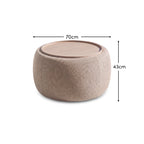 Nathalia 65cm Whitewash Coffee Table - Soft Beige - Tasty Coffee Tables