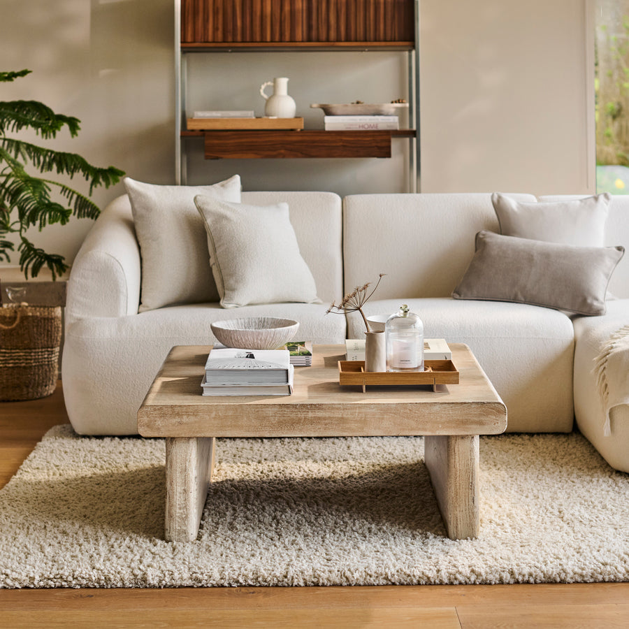 Nevaeh 90cm Square Coffee Table - Chalked Mango Wood - Tasty Coffee Tables