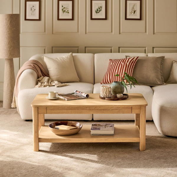 Noah Whitewash Oak Rectangular Coffee Table - Tasty Coffee Tables