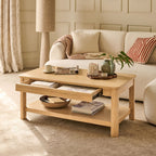 Noah Whitewash Oak Rectangular Coffee Table - Tasty Coffee Tables