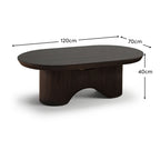 Octavia 120cm Oval Coffee Brown Mango Wood Coffee Table - Tasty Coffee Tables