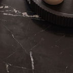 Adam 100cm Oval Jet Black Mango Wood & Black Marble Coffee Table - Tasty Coffee Tables