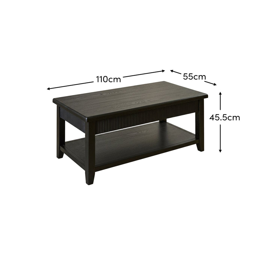 Raleigh Black Coffee Table - Tasty Coffee Tables