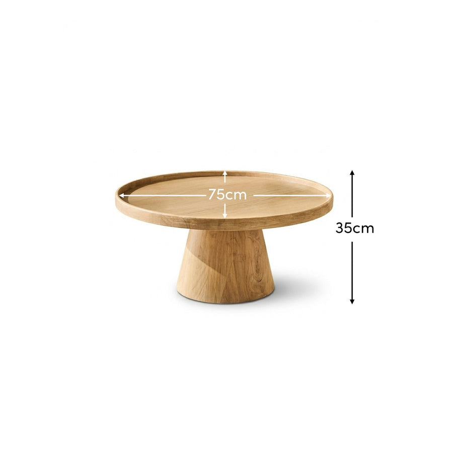 Rhiannon 75cm Round Whitewash Oak Coffee Table - Tasty Coffee Tables