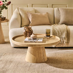 Rhiannon 75cm Round Whitewash Oak Coffee Table - Tasty Coffee Tables