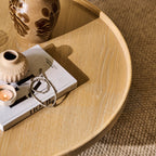 Rhiannon 75cm Round Whitewash Oak Coffee Table - Tasty Coffee Tables