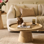 Rhiannon 75cm Round Whitewash Oak Coffee Table - Tasty Coffee Tables