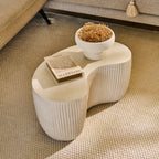 Sohan 61cm Kidney Concrete Coffee Table - Sand - Tasty Coffee Tables