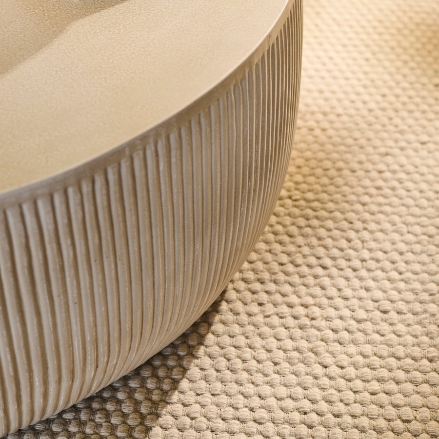 Sohan 84cm Kidney Concrete Coffee Table - Sand - Tasty Coffee Tables