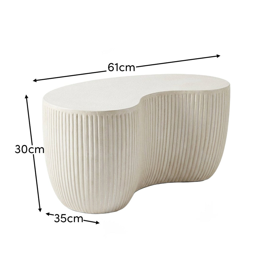 Sohan 61cm Kidney Concrete Coffee Table - Sand - Tasty Coffee Tables