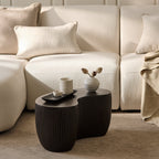 Sohan 61cm Kidney Concrete Coffee Table - Lava Black - Tasty Coffee Tables