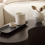 Sohan 61cm Kidney Concrete Coffee Table - Lava Black - Tasty Coffee Tables